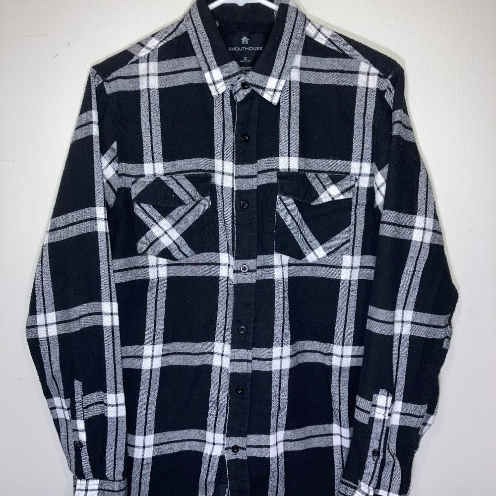 Shouthouse flannel black/white (small)
